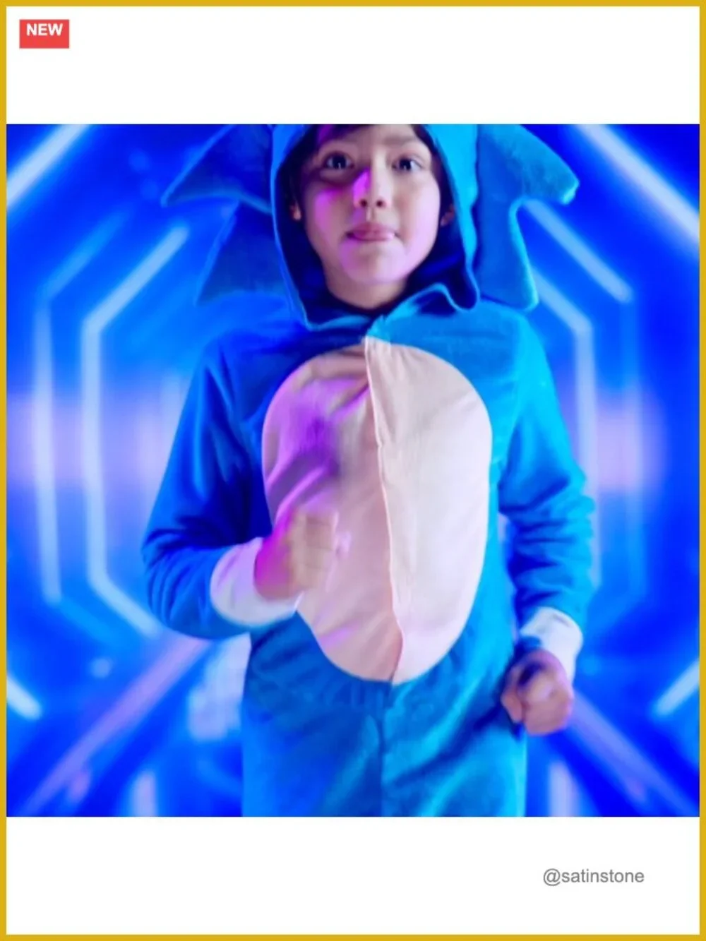 Sonic the Hedgehog Kids Costume Movie 2 Jumpsuit with Headpiece Officially